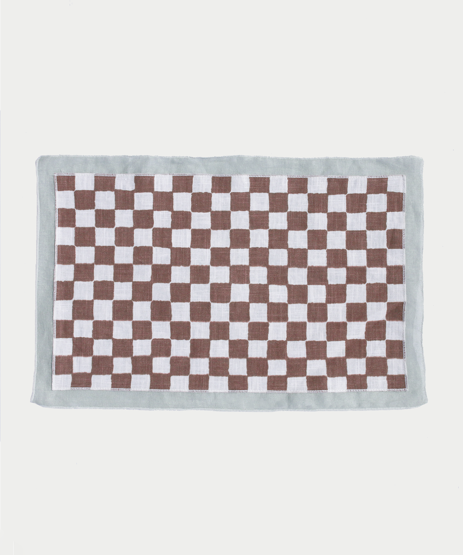 Checkerboard Linen Tablemat - Brown