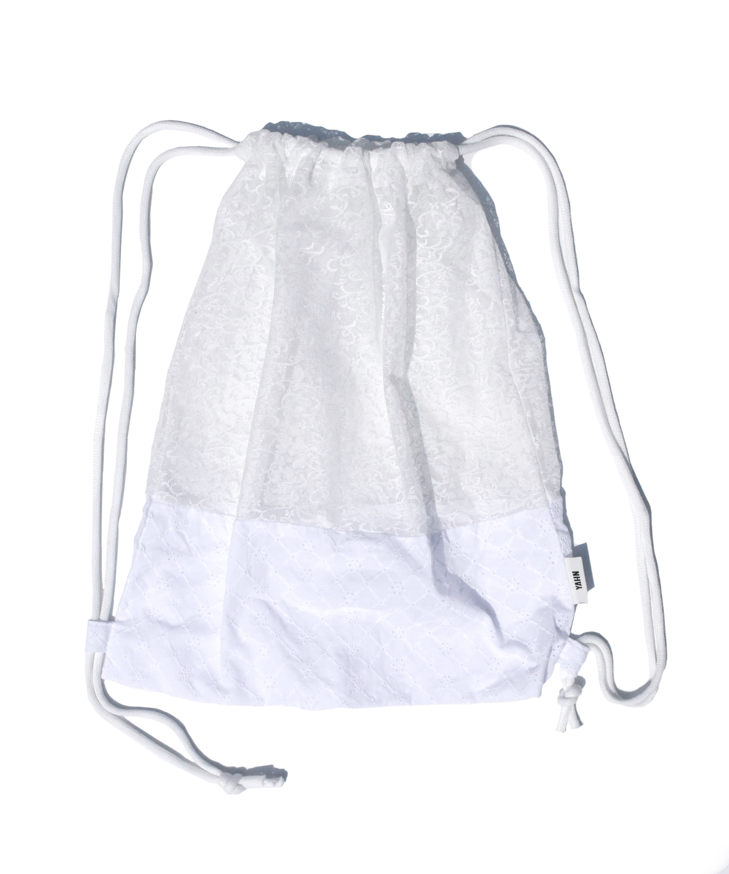 [5월 20일(월) 예약발송] Lace Drawstring Bag - White